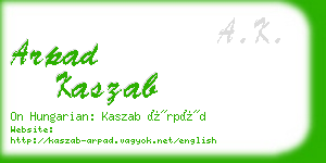 arpad kaszab business card